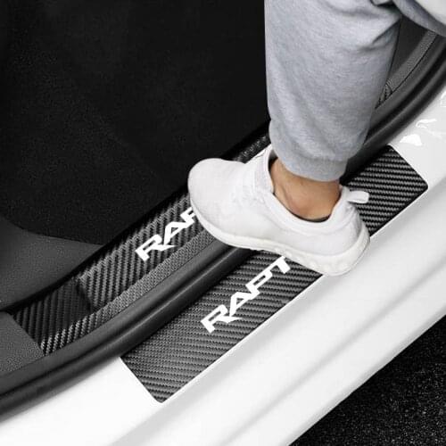 Car Stickers For Ford Raptor Accessories Auto Door Scuff Plate Protector Sticker Fashion Carbon Fiber Decal Vehicle Supplies
