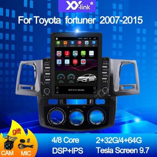 9.7" tesla style screen Android 10.0 car radio gps multimedia video player for Toyota 2007-2015 fortuner hulix autoradio camera