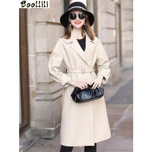 Boollili Real Leather Jacket Spring Autumn Jacket Women Clothes 2020 Long Sheepskin Coat Female Windbreaker Chaqueta Mujer