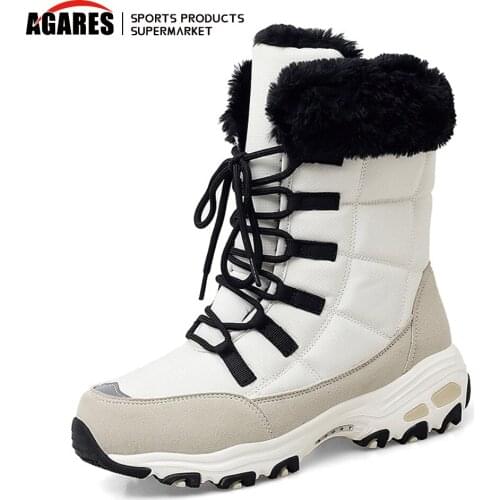 Brand Winter Women Snow Boots High Quality Warm Plush Womens Boots Mid-Calf Boots Women Platform Lace-up Waterproof Short Boot