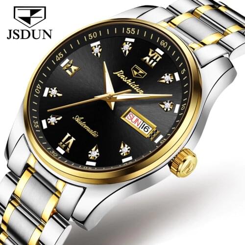JSDUN Mens Watches Luxury Mechanical Watch Classic Business Men Automatic Watch Waterproof Clock Man Relogio Masculino 8763