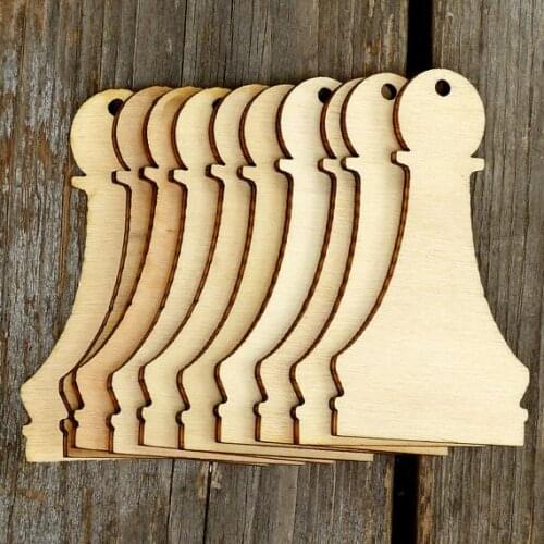 Wooden Pawn Chess Piece Craft Shapes Plywood Human Board games