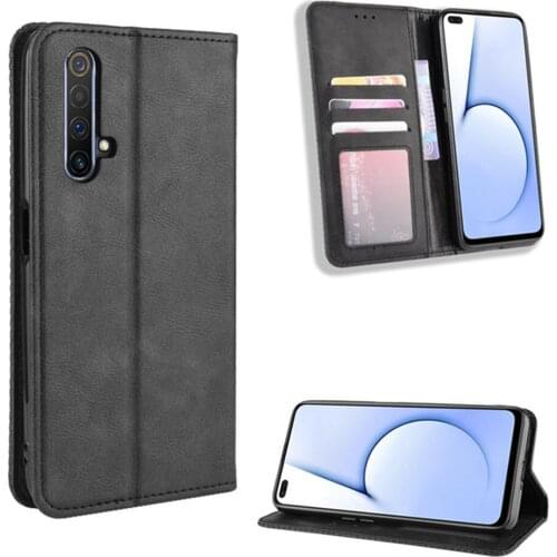 For OPPO Realme X3 Case Luxury PU Leather Wallet Magnetic Adsorption Case For Oppo Realme X50 X 3 X 50 Protective Phone Bags