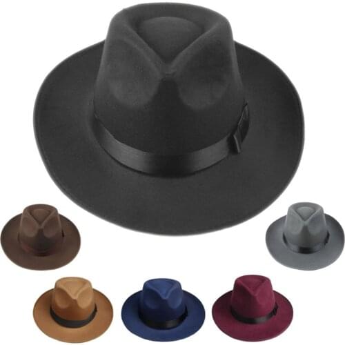 Jazz Hats Vintage Trilby Derby Cap Fashion Women Cloche Unisex Casual Large brim Cowboy Wool caps Panama hat Fedora Cap