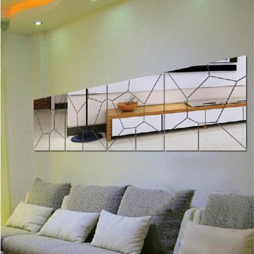 New 7pcs Hexagon Mirror Wall Stickers Removable Mural Art Decal Home PVC Decor Living Room Decorations