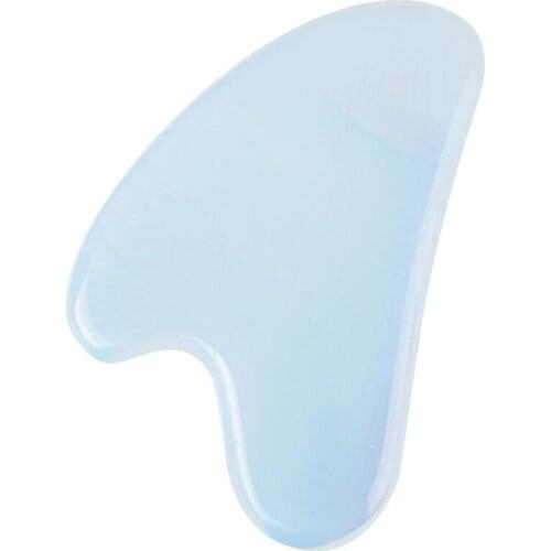 10pcs/lot Blue Gua Sha Massage Tool Real Natural opal Jade Stone Heart Shape for Scraping Facial and Body Skin SPA Helps