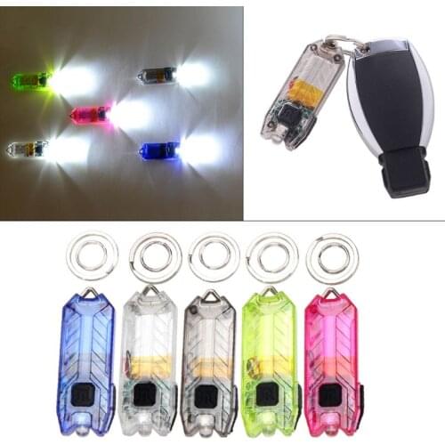 Mini USB Charging LED Flashlight Keychain Camping Night Reading Rechargeable Electric Torch 45LM 2 Modes