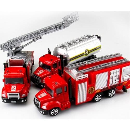 1PCS Mini Toy Vehicle Model Alloy Diecast Engineering Construction Fire Truck Ambulance Transport Car Educational Children Gifts