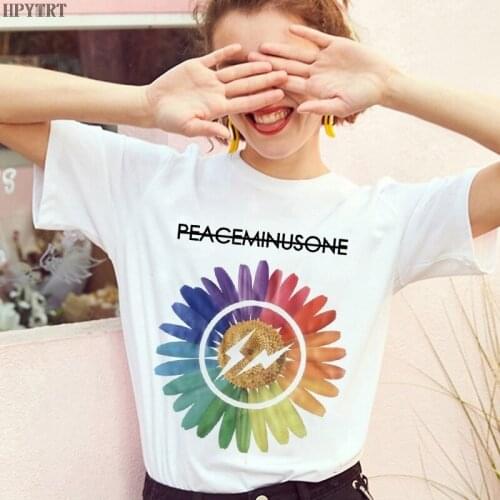 Fashion little daisy printing T-shirt Harajuku womens sunflower pattern T shirt summer casual short-sleeved tops female Tshirt