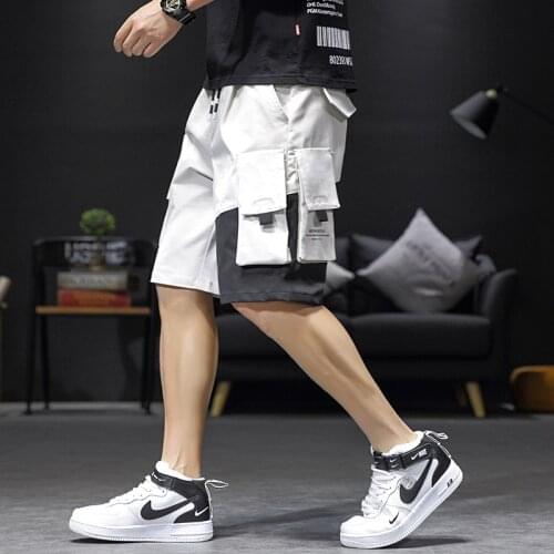 2020 Streetwear Mens Cargo Shorts Men Cotton Casual Shorts Male Loose Short Cargo Pants Harajuku Shorts
