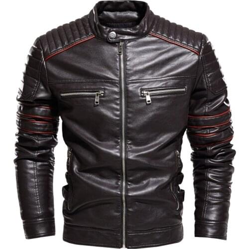 Nice New Mens Leather Jackets Coats Autumn Winter Fashion Casual England Motorcycle Leather Jacket Male Warm Outwear For Men