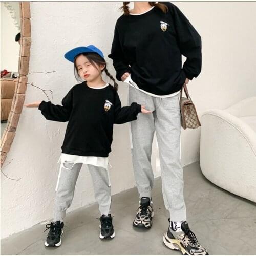 Family Matching Clothes Spring Autumn New Casual Cotton Split Mother Father Kids Sport Pants Mommy and Me Trousers Family Look