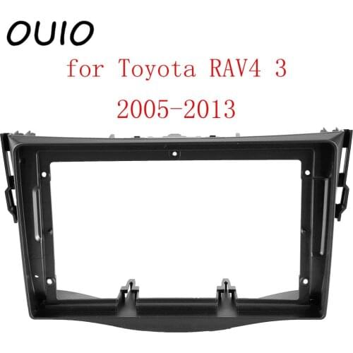 OUIO 9 inch car dashboard Double Din DVD frame decoration kit dashboard panel suitable for Toyota RAV4 3 2005-2013 frame