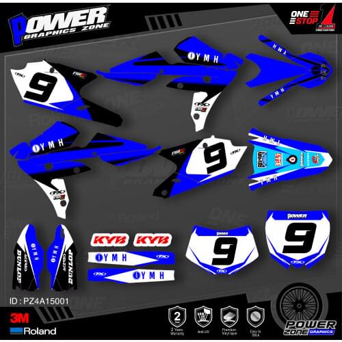 PowerZone Custom Team Graphics Backgrounds Decals 3M Stickers Kit For YAMAHA 2016-2018 WR450F 2015-2018 YZ450FX 001