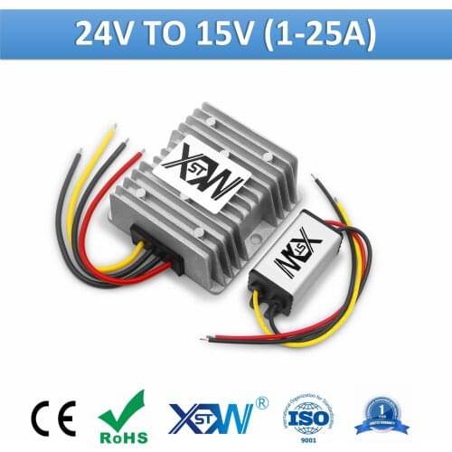 XWST DC DC Converter 24v to 15V Voltage Reducer Step Down Buck Converter 15v Voltage Regulator 1A to 25A Power Supply