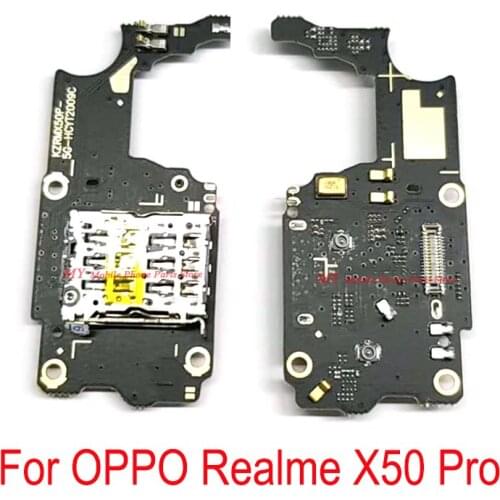 Sim Card Slot Flex Cable For OPPO Realme X50 Pro X50pro Reader Connector Slot Tray Holder Reader Flex cable Ribbon Repair Parts