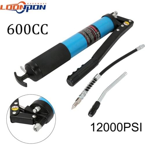 Hand-operated Grease Gun Oil Pump Pressure 12000 PSI Lever Repair Tool for Lubrication Vehicles Car Auto Trucks Boats 600cc