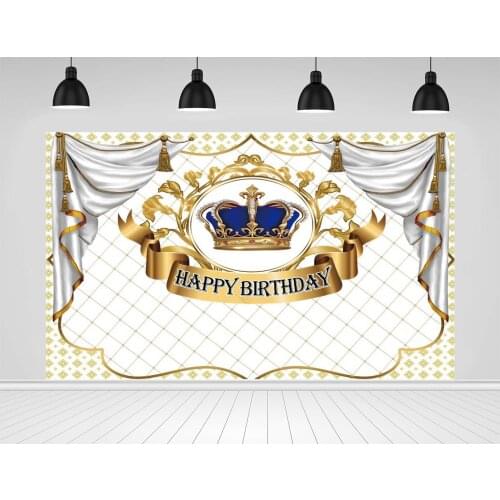 Scopiso Old Crown Birthday Party Curtain Stage Customized Banner Poster Photographic Background Backdrop Photophone Backdrops