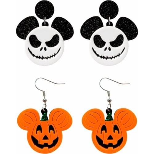 Halloween Earrings Ghost Pumpkin Dangle Earrings for Women Girl Festive Costume Jewelry Halloween Fancy Dress Accessories