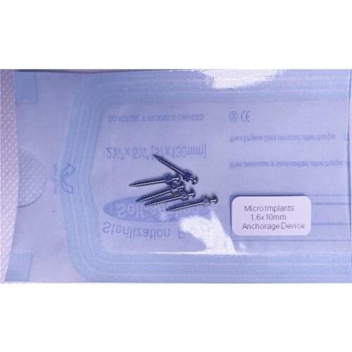 Φ1.6*10mm TC4 Dental Orthodontic Self-Drilling Titanium Alloy Micro Implants Mini Screws 5Pis/Pack