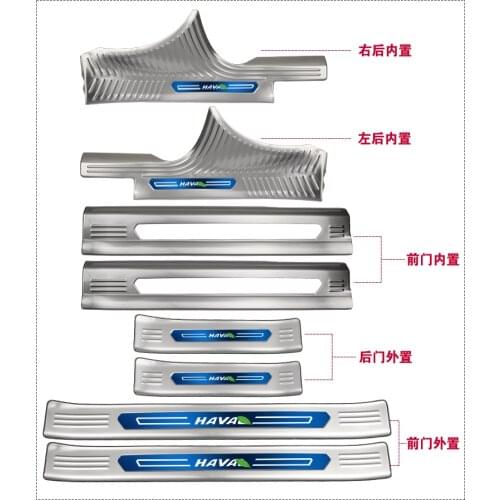 High Quality Stainless Steel scuff plate door sill Trim For Haval H6 2018 H6 2018 Sports version Car Accessories Car-styling