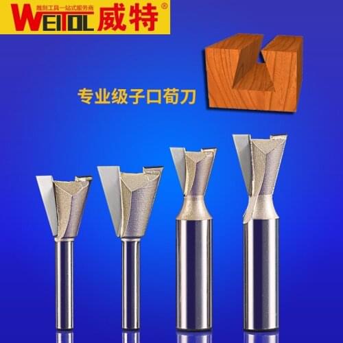 WeiTol free shipping 1pcs 1/2 or 1/4 inch dovetail bit wood cutter CNC milling cutter woodworking router bit carving tool