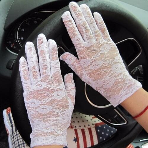 2018 fashion Women vintage Goth Party Sun Protection Hollow-Out Sexy Dressy Mittens Fingerless Lace Gloves