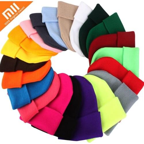 Xiaomi Winter Hats Women Men Beanies Knitted Fluorescent Hat Girls Autumn Female Beanie Caps Warmer Bonnet Ladies Casual Cap