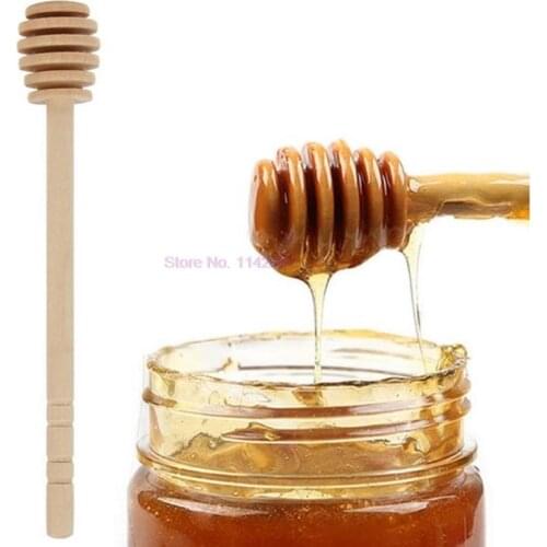 1000pcs Wooden Stick Stirring Rod Spoon Dip Server 160mm Long Wooden Mini Bee Honey Dipper Muddler Stirrer