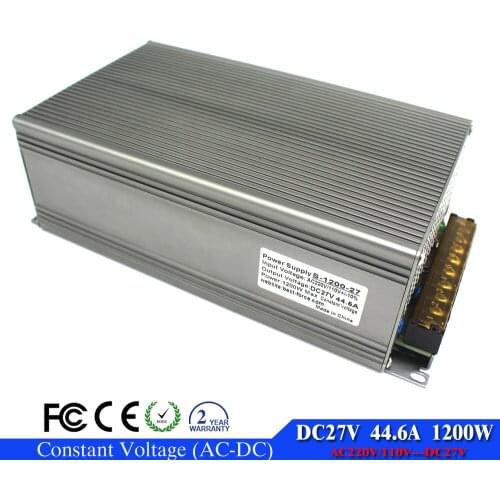 27V 44.6A 1200W Adjustable power supply 27V Switching Driver 220V 110 AC DC27V SMPS For led strip display cctv 3d printer