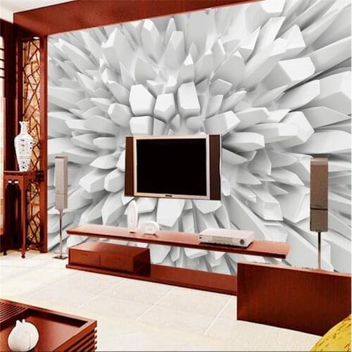Beibehang Large wall paper Home Decor solid geometry Murales De Pared 3d Wallpaper TV Background Mural wallpaper for Living Room