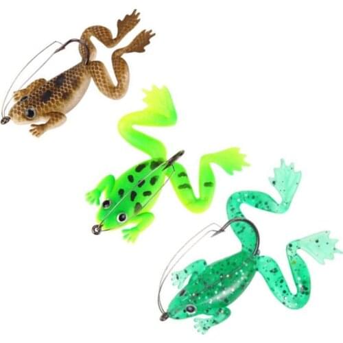 4pcs/bag 5.2g/6cm Soft Rubber Frog Lure Artificial Topwater Frog Shape Wobblers Bait For Bass Fishing Tackle