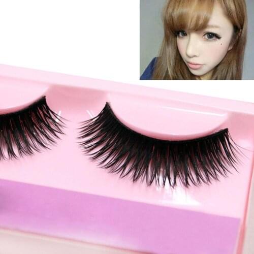 50% Hot Sale 1 Pairs Natural Long Thick Black Eye Lashes Makeup Black Fake False Eyelashes