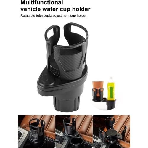 Car Cup Holder Adapter Dual Cup Holder 360 Degree Rotating Adjustable and Extendable Drink Water Bottle Holder Car Accessories