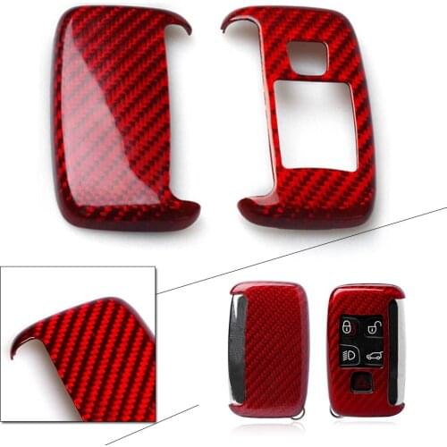 Auto Car Remote Smart Key Cover Fob Case Shell For Land Rover Jaguar Carbon Fiber Styling