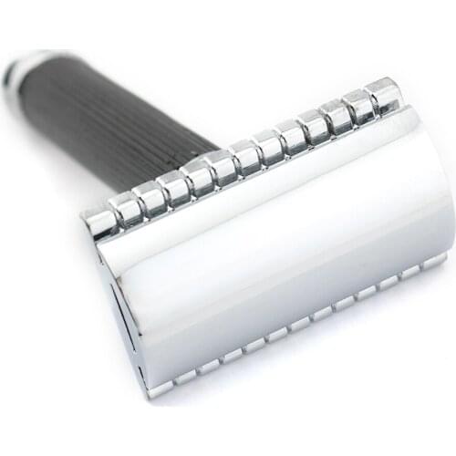 Double Edge Safety Razor Shaving Razor Black Handle Manual Razor Classic Style 9.8CM Anti Slip handle Lyrebird H4 NEW