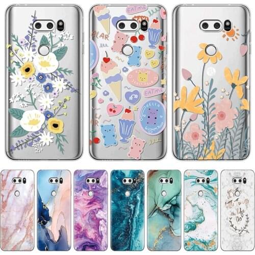 Case For LG V30 Case Silicon Transparent Back Cover For LG V30 lg v30 LG V 30 V30 6.0"bumper coque soft covers marble pattern