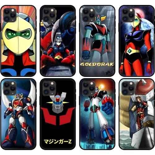 Black tpu case for iphone 5 5s se 2020 6 6s 7 8 plus x 10 XR XS 11 12 mini pro MAX back cover UFO Robot Grendizer Anime