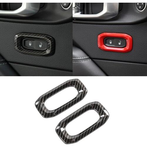 Door Lock Switch Button Cover Decorative Frame Sticker for Jeep Wrangler JL Gladiator JT 2018 2019 2020 2021 Car Accessory ABS
