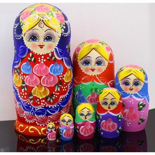 Wooden Matryoshka Doll Set of 7 Layers Nesting Dolls Matryoshka Madness Russian Doll Wooden Wishing Dolls Toy