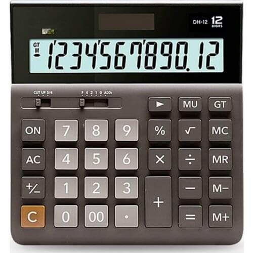 DH/MH-12 Ultra Wide Calculator Office Business Gift Solar Computer 12-digit Business Office Fashion Cute