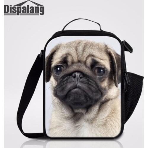Dispalang New Insulated Cooler Bag For Food Bulldog Pug Dog 3D Printing Thermal Lunch Box Children Lunch Bags Reusable Lunchbox