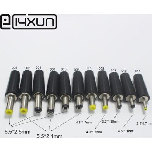 EClyxun 10pcs DC Power Plug ABS 5.5*2.5 5.5*2.1 4.8*1.7 4.0*1.7 3.5*1.35 3.5*1.1 2.5*0.7 5.0*3.0 6.5*4.4mm Male Female Connector