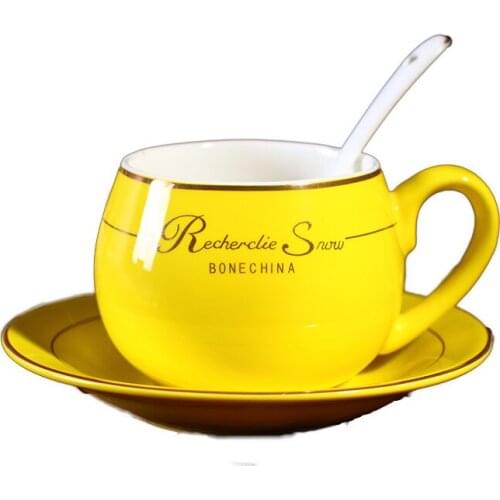 British Afternoon Tea Cup Saucer Set Ceramic European Coffee Cups Set Teacup Porcelain Luxury Taza Cafe Party Teatime EE50BD