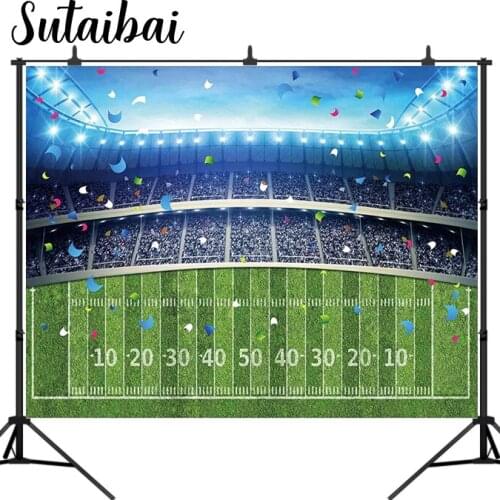 Football Field Backdrop Children Kids Photography Background Sport Theme Bowl Night Decorations Photo Studio Photoshoot Props
