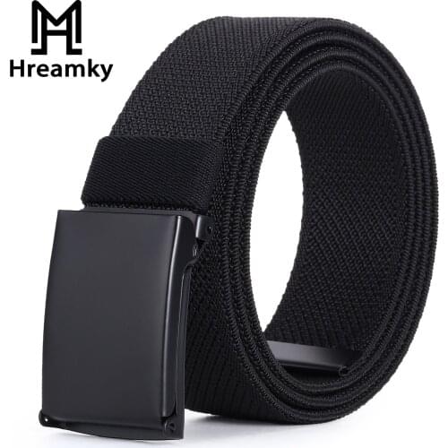 Hreamky Men Tightness forcebelts large size free adjustable tactical belt outdoor work and leisure nylon belt gift box packaging