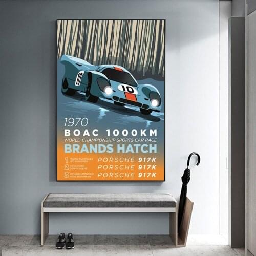 24 Hours Of Le Mans 1970 Boac 100KM Painting Canvas Print Nordic Home Decor Wall Art Picture For Living Room Frameless