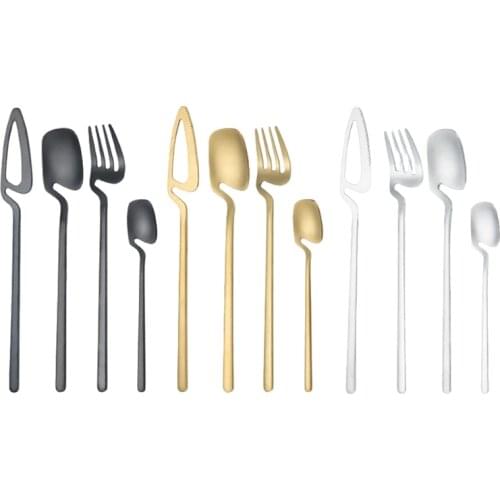 Coffee Spoon Cutlery Set Stainless Steel Retro Iron Shovel Ice Cream Spoon Fork Scoop Creative Spoon Tea Tool Fashion Tableware