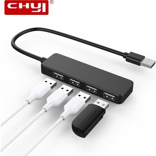 CHYI USB 2.0 HUB 4 Port Multi USB Splitter Adapter Super Speed USB Hab For Macbook Laptop PC Computer Accessories
