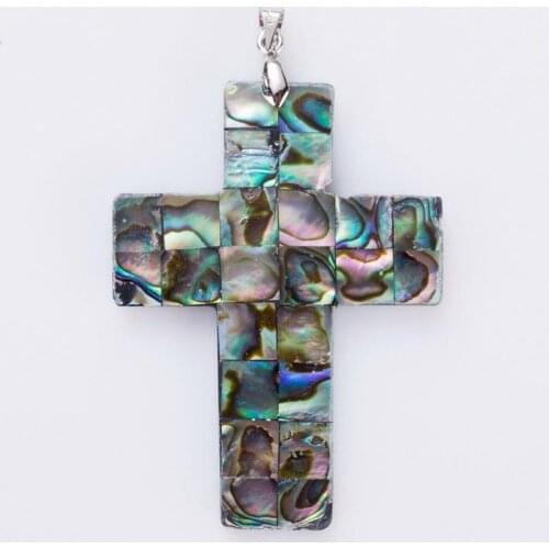 Cross natural seashells pendant Natural Shell Pendant Abalone Shell Exquisite charms For jewelry making DIY Necklace accessories